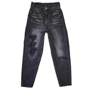 American Eagle Mom Jeans Womens‎ 0 Distressed Denim Beachy Boho Summer Everyday